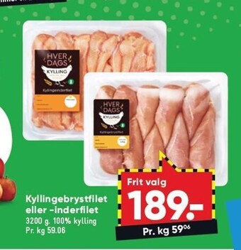 Bilka Kyllingebrystfilet eller - inderfilet tilbud