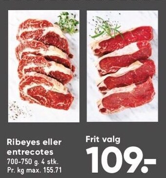 Bilka Ribeyes eller entrecote tilbud
