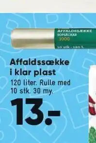 Bilka Affaldsække i klar plsat tilbud