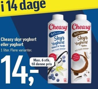 Føtex Cheasy skyr yoghurt eller yoghurt tilbud