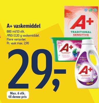 Føtex A+ vaskemiddel tilbud