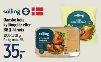 Føtex Danske hele kyllingelår eller bbq -lårmix tilbud