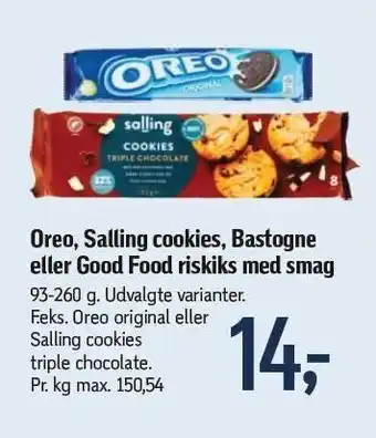 Føtex Oreo, salling cookies, bastogne eller good food riskiks med smag tilbud