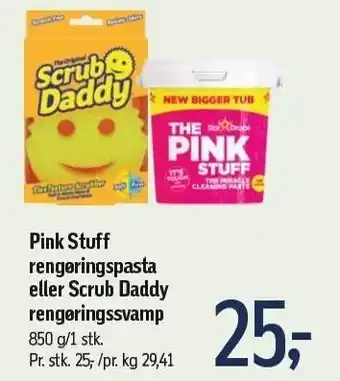 Føtex Pink stuff rengøringspasta eller scrub daddy rengøringssvamp tilbud