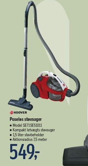 Føtex Hoover poseløs støvsuger tilbud