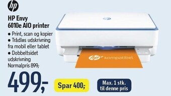 Føtex Hp envy 6010e aio printer tilbud