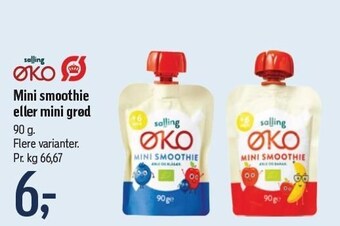 Føtex Salling øko mini smoothie eller mini grød tilbud