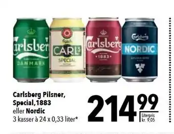 Citti Carlsberg pilsner, speical, 1883 eller nordic tilbud