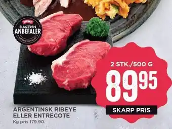 MENY Argentinsk ribeye eller entrecote tilbud