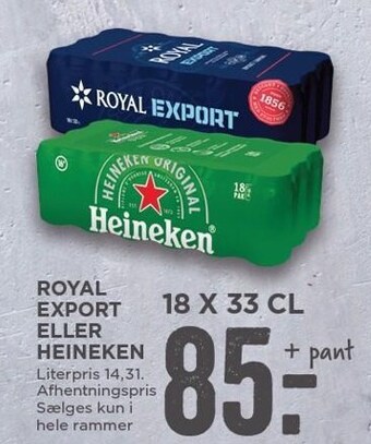 MENY Royal export eller heineken tilbud
