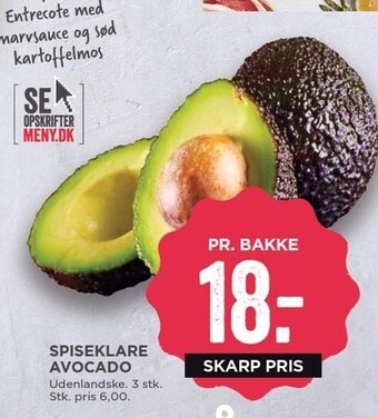MENY Spiseklare avocado tilbud