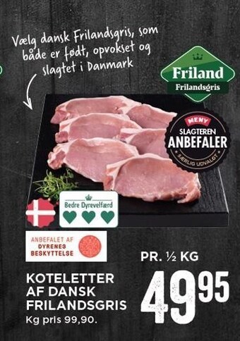 MENY Koteletter af dansk frilandsgris tilbud