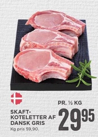 MENY Skaftkoteletter af dansk gris tilbud