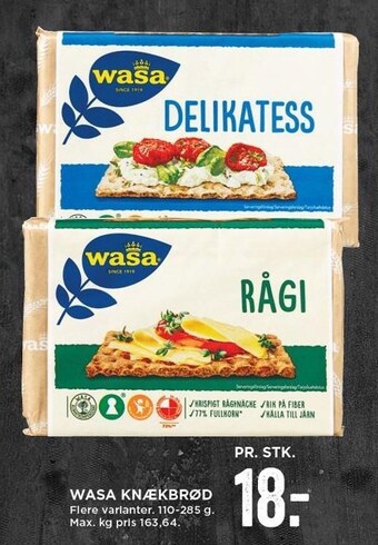 MENY Wasa knækbrød tilbud