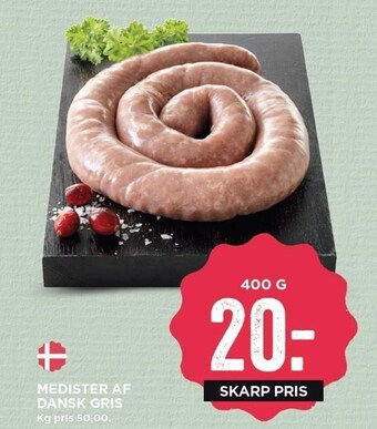 MENY Medister af dansk gris tilbud