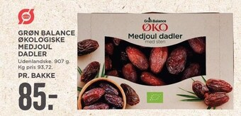MENY Grøn balance økologiske medjoul dadler tilbud