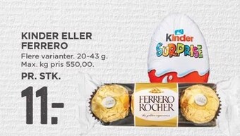 MENY Kinder eller ferrero tilbud
