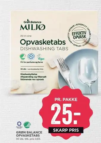 MENY Grøn balance opvasketabs tilbud