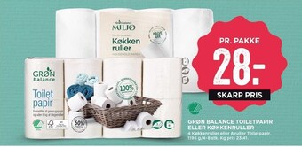 MENY Grøn balance toiletpapir eller køkkenruller tilbud