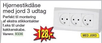 Harald Nyborg Hjørnestikdåse med jord 3 udtag tilbud