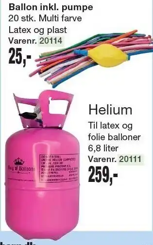 Harald Nyborg Helium og ballon inkl. pumpe tilbud