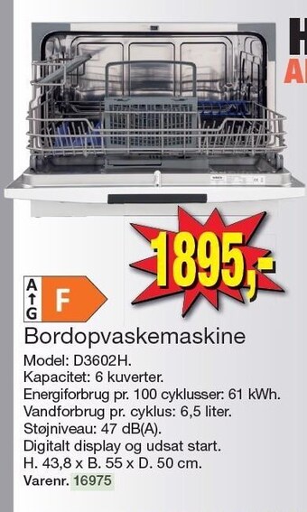 Harald Nyborg Wasco bordopvaskemaskine tilbud