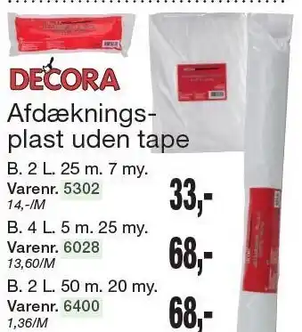 Harald Nyborg Decora afdækningsplast u. tape tilbud