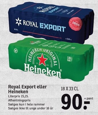 SPAR Royal export eller heineken tilbud