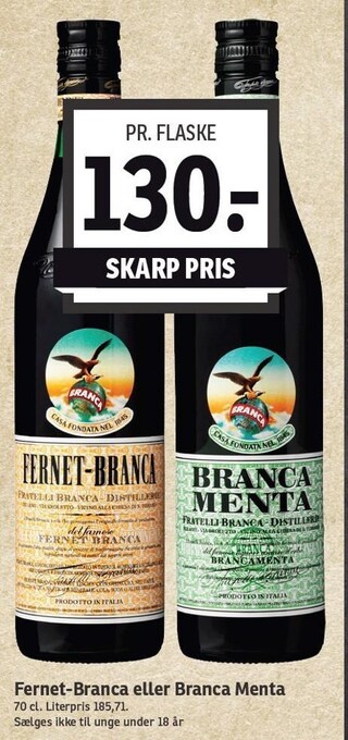 SPAR Fernet-branca eller branca menta tilbud