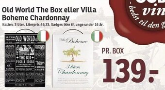 SPAR Old world the box eller villa boheme chardonnay tilbud