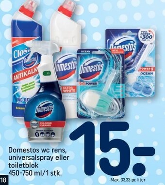 REMA 1000 Domestos wc rens, universalspray eller toiletblok tilbud