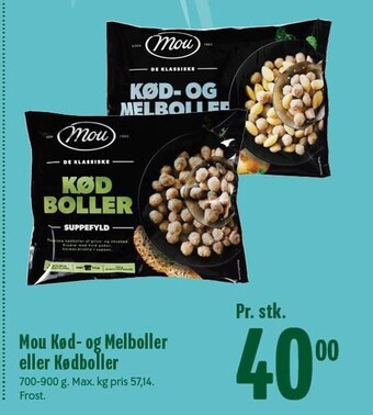 Min Købmand Mou kød- og melboller eller kødboller tilbud