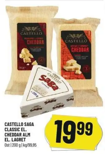 Løvbjerg Castello Saga Classic El. Cheddar Alm El. Lagret200kg tilbud
