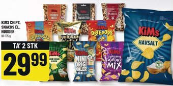 Løvbjerg Kims Chips, Snacks El. Nødder 80-175g tilbud
