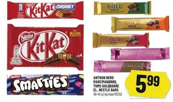 Løvbjerg Anthon Berg Marcipanbrød, Toms Guldbarre El. Nestle Bars 38-45g tilbud