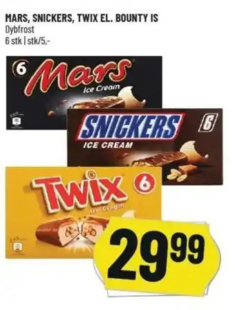 Løvbjerg Mars, Snickers, Twix El. Bounty IS tilbud