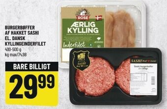 Løvbjerg Burgerbøffer Af Hakket Sashi El. Dansk Kyllingeinderfilet 400-500g tilbud