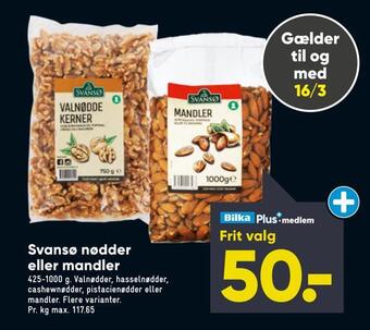 Bilka Svansø nødder eller mandler tilbud