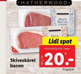 Lidl Skiveskåret bacon tilbud