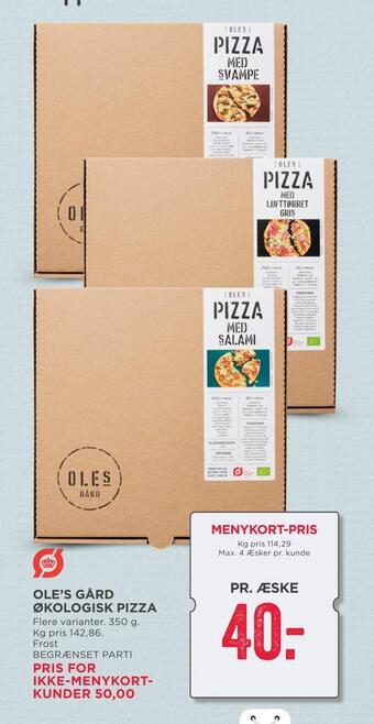 MENY Ole's gård økologisk pizza tilbud