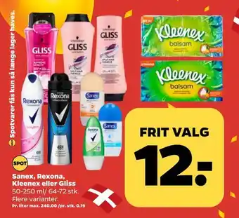 Netto Sanex, kleenex eller gliss rexona tilbud