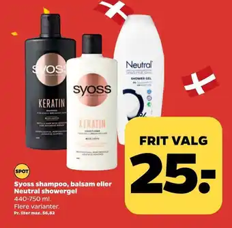 Netto Syoss shampoo, balsam eller neutral showergel tilbud