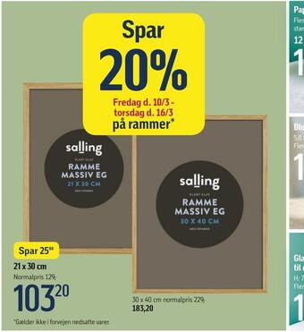 Føtex Spar 20% på rammer tilbud