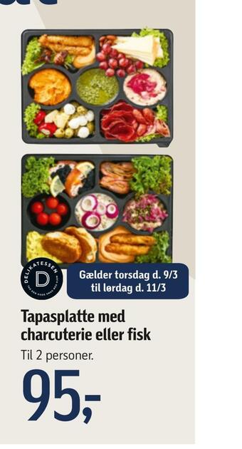 Føtex Tapasplatte med charcuterie eller fisk tilbud