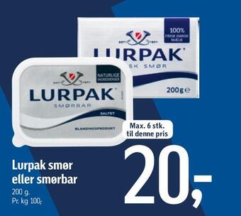Føtex Lurpak smør eller smørbar tilbud