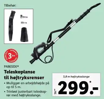 Lidl Parkside teleskoplanse til højtryksrenser tilbud