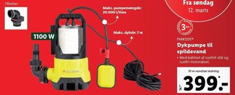 Lidl Parkside dykpumpe til spildevand tilbud
