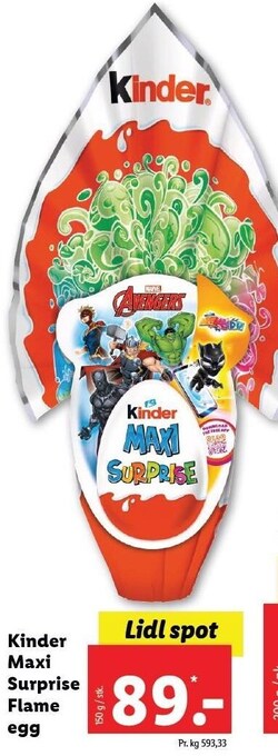 Lidl Kinder maxi surprise flame egg tilbud
