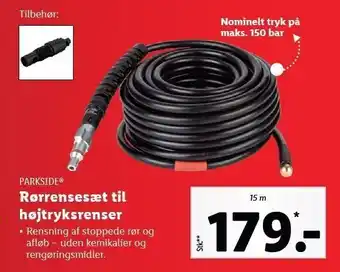 Lidl Parkside rørrensesæt til højtryksrenser tilbud
