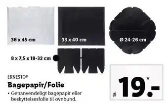 Ernesto bagepapir/folie